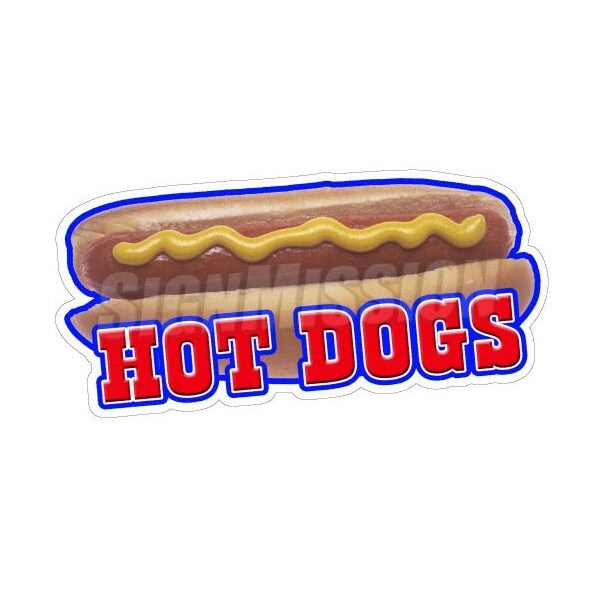Signmission HOT DOGS II Concession Decal sign dog cart trailer stand sticker, D-24 Hotdogs2 D-24 Hotdogs2 - main